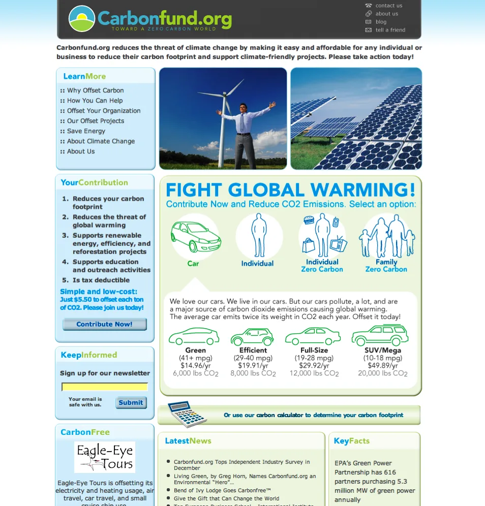Carbonfund website